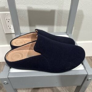 Fitflop Chrissie Speckle Dark Blue  Felt & Wool Slippers Women’s Size 6